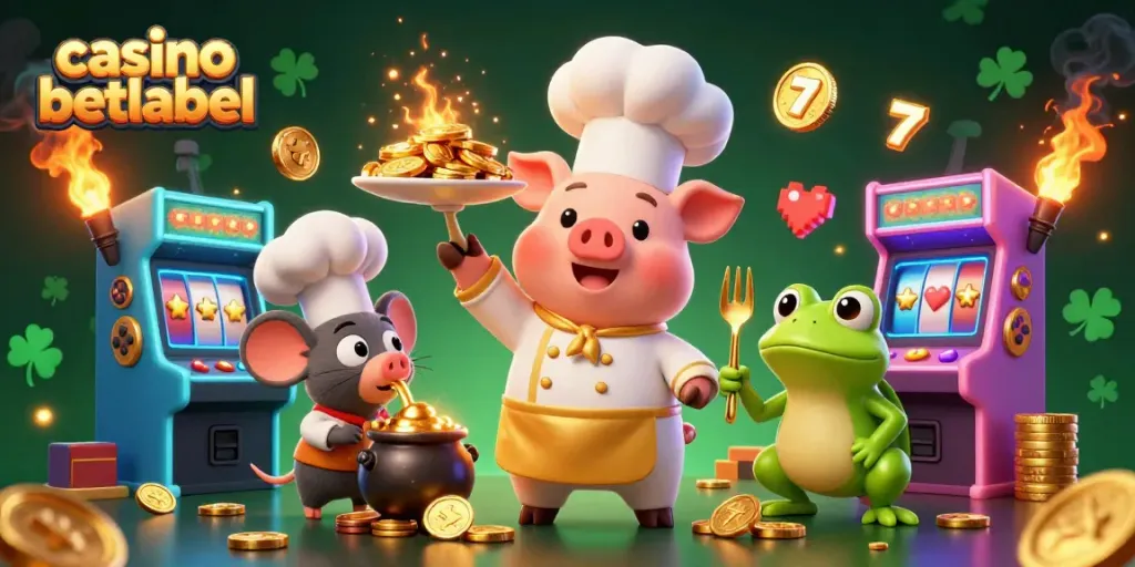 Engage in excitement at casino betlabel with gourmet gold coins and vibrant 3D gaming elements.